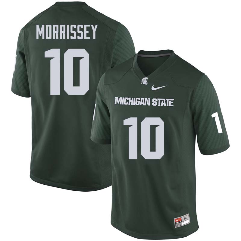 Men #10 Matt Morrissey Michigan State College Football Jerseys Sale-Green